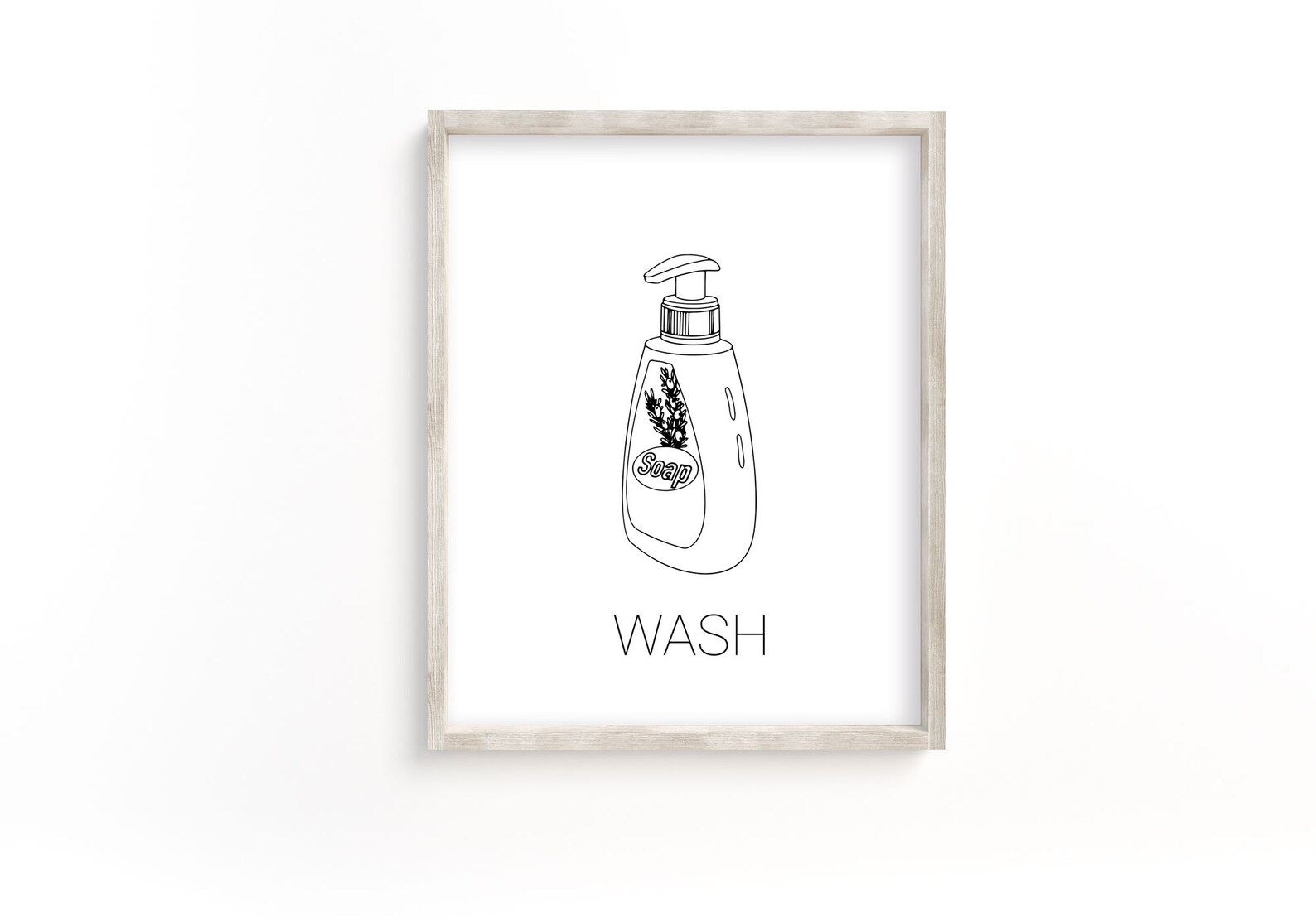 Printable Bathroom Wall Decor Wash Brush Flush Bathroom Wall - Etsy
