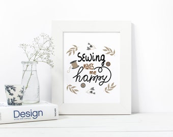 Sewing Quote Printable: Craft Room Decor (Digital Download)