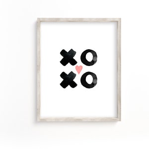 XO printable wall art, X and O print, Valentine&#39;s Day print, Valentine printable, Galentines decor, teenager room decor,  Download