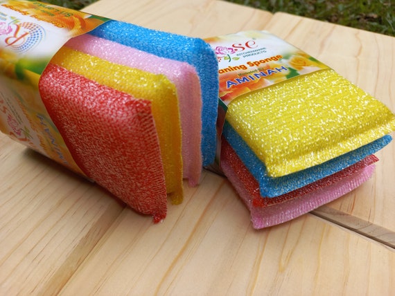 Dish Washing Sponges for Kitchen Cleaning, Magic Sponge Scrubber Sponges  for Dishwashing Bathroom Accessories 4-pack 