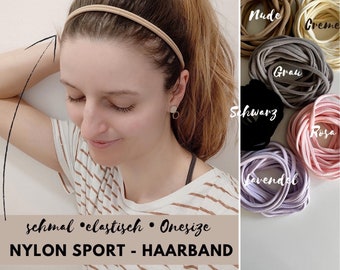 minimalistisches NYLON Sport Haarband, Haargummi, JGA Haarbänder, elastische Stirnband, Haaraccessoire, Einheitsgröße für jeden Kopf