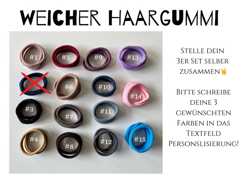 3er Set Haargummi weich und elastisch, Zopfgummi, Zopfband, Zopfhalter, Schonend zum Haar, kein Spliss zdjęcie 2