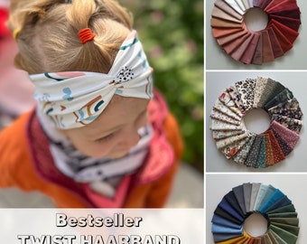 Twist hairband in over 100 colors, light summer hairband, 2 ways to wear, single layer seamless, sports-leisure headband