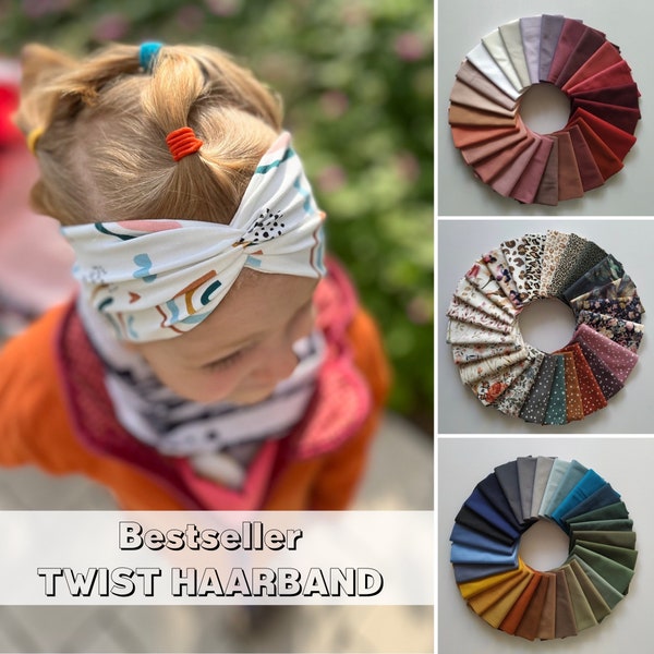 Twist hair band in over 100 colors, light summer hair band, 2 wearing options, single layer seamless, sports and leisure headband