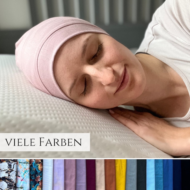 einlagige Slouchy Bambus Beanie Mütze MIT Bündchen, 18 Farben, Alopezie, Haarausfall ,Chemo Cap, Maßanfertigung, Sonnenhut, Übergangsmütze Bild 1