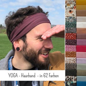 12cm Yoga-Haarband – einlagig, nahtlos, Baumwolljersey, flexibel & bequem, Knoten vorne/hinten, viele Farben, personalisierbar