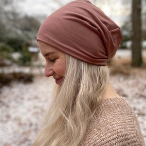 Bambus Slouchy Beanie Mütze, einlagig oder Doppellagig,Alopezie, Haarausfall ,Chemo, Schlafmütze, Nachtmütze, Maßanfertigung, Übergangsmütze Bild 8