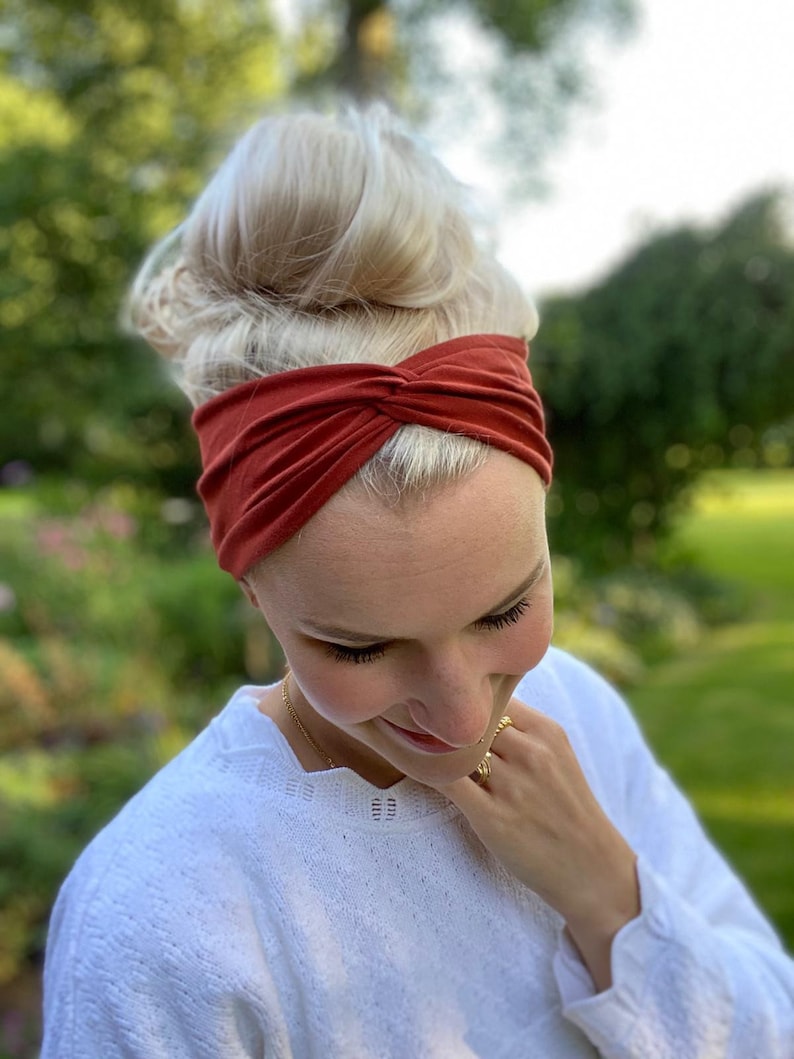 Bandeau Haarband in über 100 Farben, leichtes Sommer Haarband, 2 Tragemöglichkeiten, Einlagig Nahtlos, Sport Freizeit Stirnband Bild 8