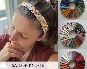 SAILOR Knoten Haarband in 100 Farben, Schmal geflochten, Fitness- Freizeit - Workout Haarreifen, elastisches Sommerhaarband, Haarkranz