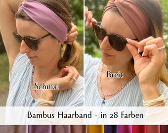 BAMBOO bandeau hairband, narrow or wide, custom-made, breathable and temperature-regulating, comfortable in both warm and cold weather