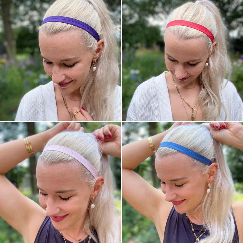 ideales YOGA Sport Haarband, JGA Haarbänder, elastisches Gummiband, Fitness Haaraccessoire, Einheitsgröße für jeden Kopf Bild 4