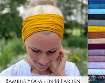 einlagiges YOGA Bambus Haarband, 12cm 20cm oder 30cm Breite, FARBAUSWAHL, Maßanfertigung, Turban-Haarband, Kopftuch