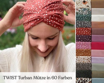 TWIST turban hat custom-made in many colors, chemo cap, sun hat, custom-made, alopecia hair loss, headscarf, article no. 11549768