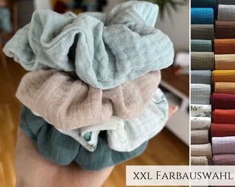 Musselin Scrunchie BIG oder Slim in 34 Farben, Stoffhaargummi, oversized Haargummi, Haarschmuck, Stoffhaargummi, JGA Party