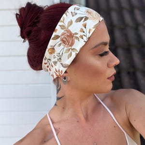 12 cm yoga headband – single layer, seamless, cotton jersey, flexible & comfortable, knotted front/back, many colors, customizable image 20
