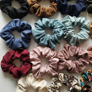 BAMBUS Scrunchie in Big, Slim oder Mini,viele Farben, oversized Haargummi, Haarschmuck, Stoffhaargummi, JGA Party, Geschenkidee, Partnerlook Bild 9