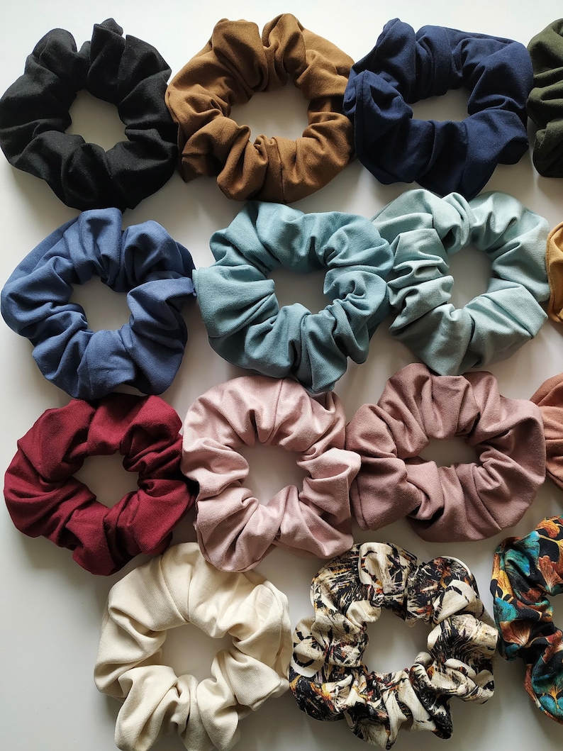 BAMBUS Scrunchie in Big, Slim oder Mini,viele Farben, oversized Haargummi, Haarschmuck, Stoffhaargummi, JGA Party, Geschenkidee, Partnerlook Bild 9