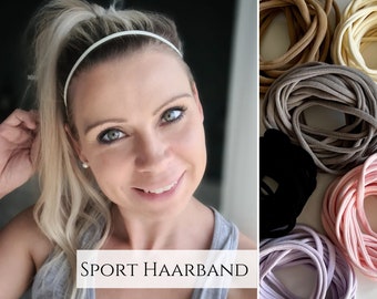 minimalistisches NYLON Sport Haarband, Haargummi, JGA Haarbänder, elastische Stirnband, Haaraccessoire, Einheitsgröße für jeden Kopf