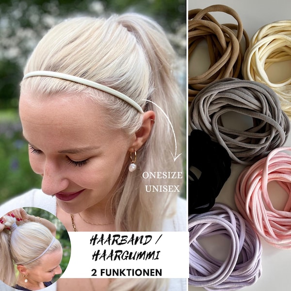 minimalistisches NYLON Sport Haarband, Haargummi, JGA Haarbänder, elastische Stirnband, Haaraccessoire, Einheitsgröße für jeden Kopf