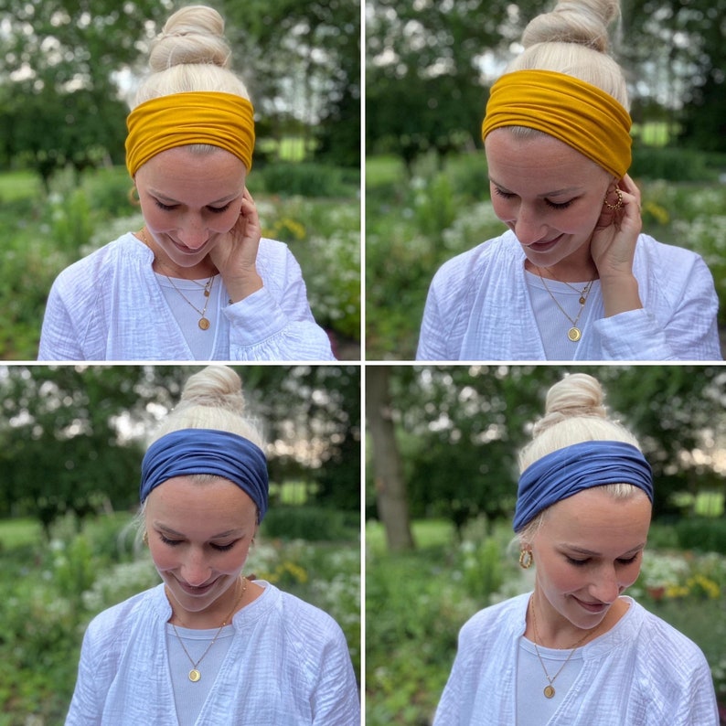 YOGA Bambus Haarband, einlagig, in 12cm 20cm oder 30cm Breite, FARBAUSWAHL, Maßanfertigung, Turban-Haarband, Kopftuch Bild 5