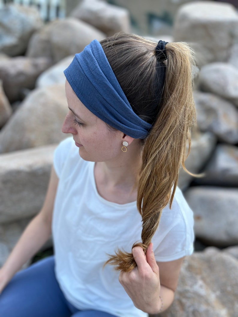 Musselin Kopftuch Bandana in 64 Farben, leichtes Sommer Haarband, Unisex für Frauen und Männer, Einlagig, Sport Freizeit Stirnband Bild 8