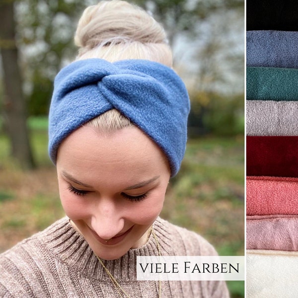 warmer fleece ear warmer hair band, plain plain in 8 colors, custom-made for your head