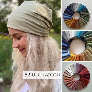 einlagige Slouchy Beanie Mütze, Alopezie, Haarausfall , Chemo Cap, Sonnenhut, XXL FARBAUSWAHL, Maßanfertigung, Übergangsmütze Bild 1