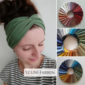 Bandeau hairband in 100 colors, light summer hairband, 2 wearing options, single layer seamless, made to measure, sports and leisure headband