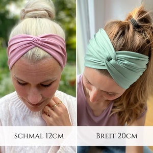 Bandeau Haarband in über 100 Farben, leichtes Sommer Haarband, 2 Tragemöglichkeiten, Einlagig Nahtlos, Sport Freizeit Stirnband Bild 6