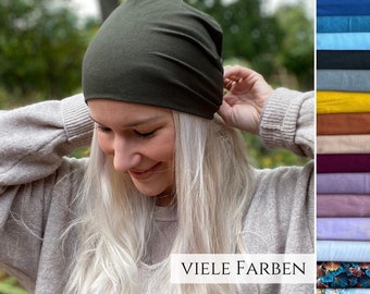 einlagige Bambus Slouchy Beanie Mütze, Alopezie, Haarausfall ,Chemo Cap,Schlafmütze, Nachtmütze, FARBAUSWAHL, Sonnenhut , Übergangsmütze