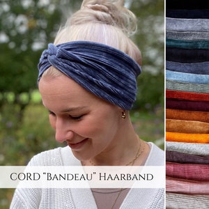 CORD bandeau hairband in 20 colors, light summer hairband, 2 wearing options, single layer seamless, sports and leisure headband