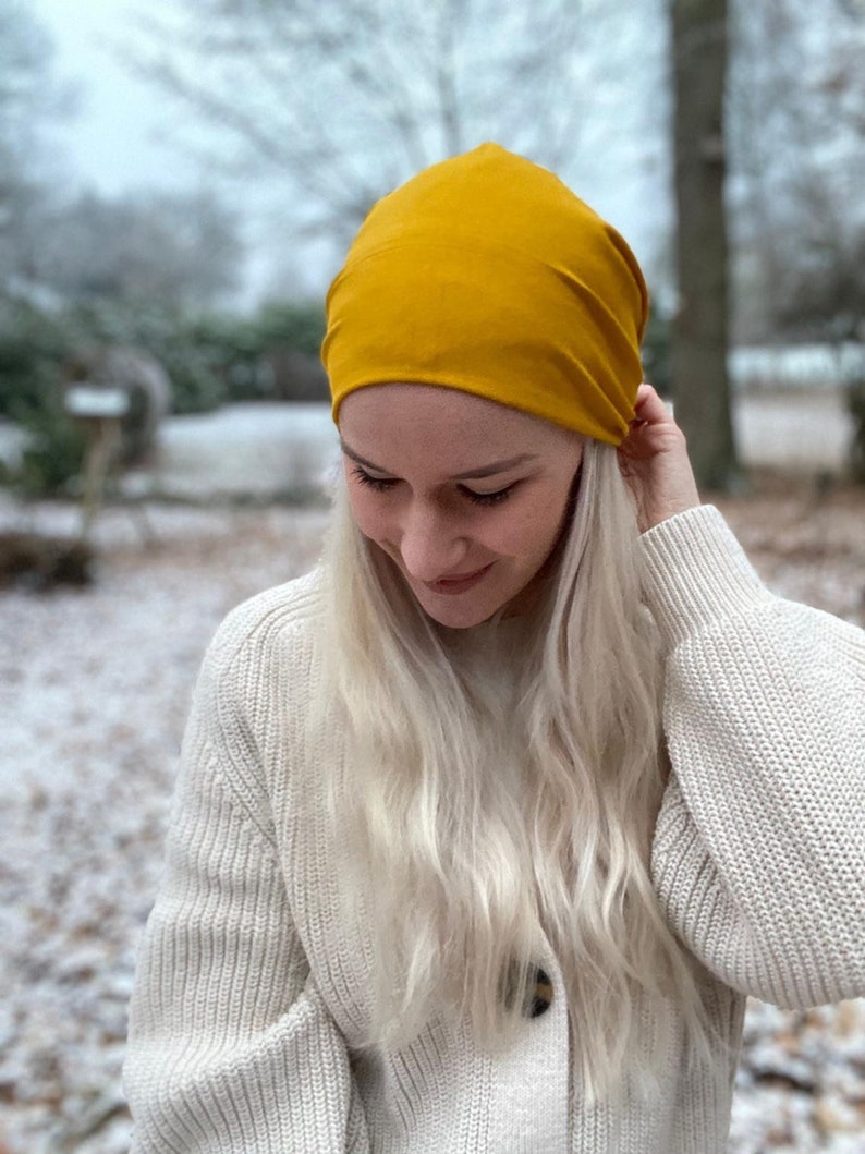 Chapeau de bonnet slouchy en bambou monocouche, alopécie, perte de cheveux, bonnet de chimio, chapeau de soleil, bonnet de sommeil, bonnet de nuit, sur mesure, chapeau de transition image 8