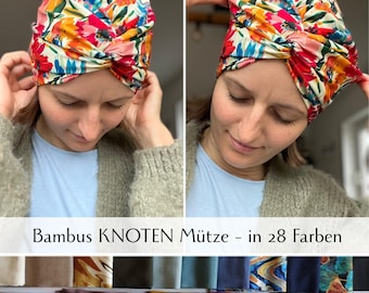 Bamboo Knot Turban Hat, Single Layer – Seamless & Breathable Chemo Hat, Wearable 24/7, Handmade