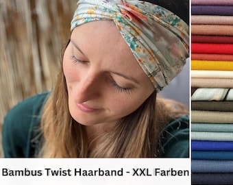 BAMBUS Twist Haarband maßgefertigt in 12 oder 20cm Breite, einlagig, nahtlose Seitenkanten für optimalen Komfort, Artikel Nr. 1227866398