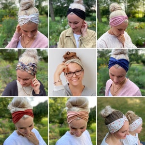 Bandeau Haarband in über 100 Farben, leichtes Sommer Haarband, 2 Tragemöglichkeiten, Einlagig Nahtlos, Sport Freizeit Stirnband Bild 7