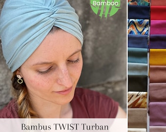 Bamboo TWIST Turban Hat, Single Layer – Seamless & Breathable Chemo Hat, Wearable 24/7, Handmade, Item No. 1231689504