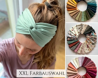 Bandeau hairband in over 100 colors, light summer hairband, 2 wearing options, single layer seamless, sports and leisure headband