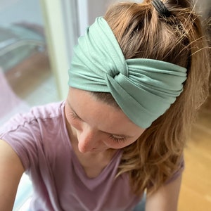 Bandeau Haarband in über 100 Farben, leichtes Sommer Haarband, 2 Tragemöglichkeiten, Einlagig Nahtlos, Sport Freizeit Stirnband Bild 9