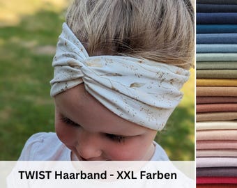TWIST Hairband – single layer, seamless, flexible, cotton jersey, knot at the front or back, 12cm