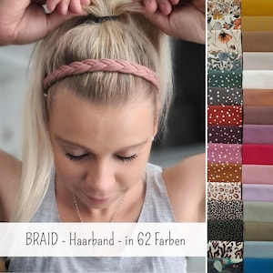 Braided headband, custom-made, workout headband, XXL color selection, hair wreath, multifunctional, made to measure, article no. 1051415629