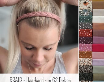 Braided headband – handmade, elastic, custom-made, for sports, everyday wear, workouts, yoga, many colors