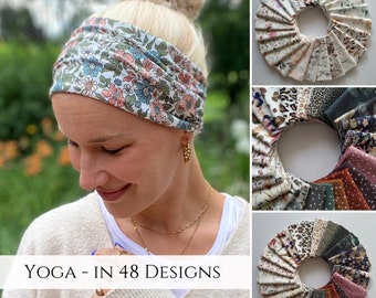 Single-layer YOGA hairband, 2 different widths, seamless, custom-made, WIDE turban hairband, plain headband, many colors, unisex