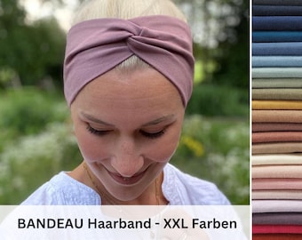 BANDEAU Haarband in vielen Farben, 2 Tragemöglichkeiten, Doppellagig vernäht, Maßanfertigung, Artikel Nr. 1495929336