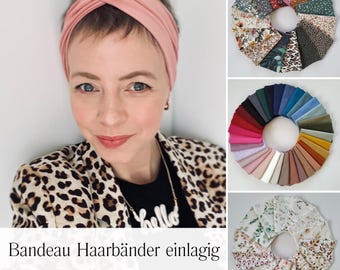 Bandeau headband – single layer, seamless, flexible, cotton jersey, knot at the front or back, 12cm, customizable, item no. Bandeau2Bteit