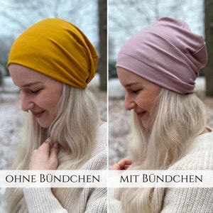 Bambus Slouchy Beanie Mütze, Mit oder ohne Bündchen, Alopezie, Haarausfall ,Chemo, Schlafmütze, Nachtmütze, Sonnenhut, Übergangsmütze Bild 1