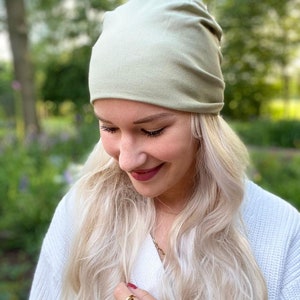 einlagige Slouchy Beanie Mütze, Alopezie, Haarausfall , Chemo Cap, Sonnenhut, XXL FARBAUSWAHL, Maßanfertigung, Übergangsmütze Bild 7