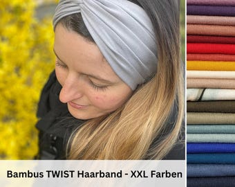 BAMBOO Twist Hairband, custom-made in 12 or 20 cm width, single layer, seamless side edges for optimal comfort, Item No. 1227866398
