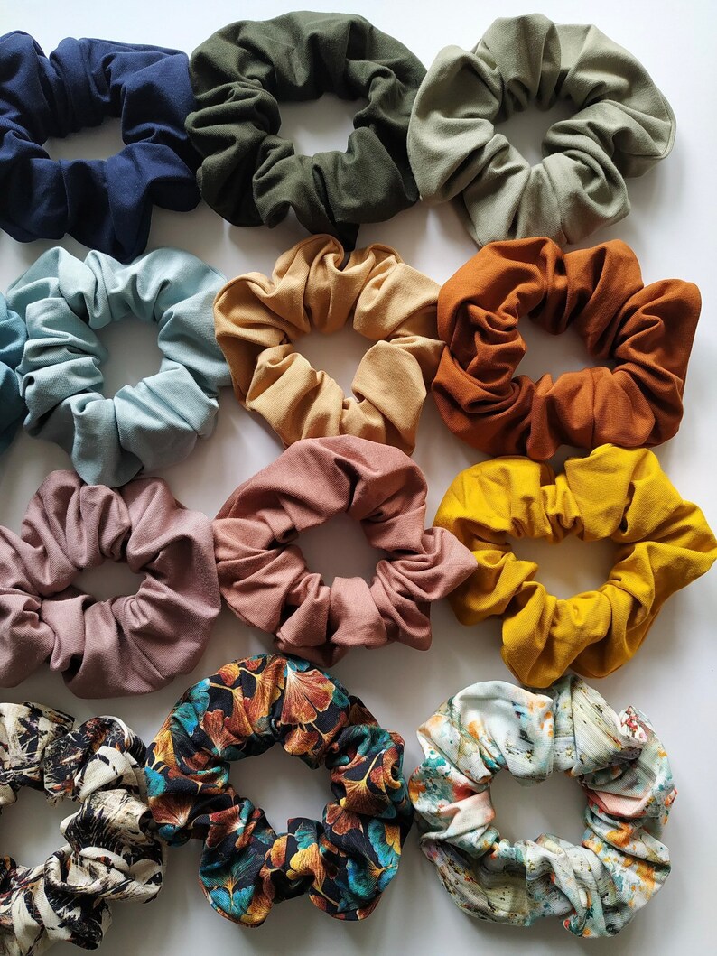 BAMBUS Scrunchie in Big, Slim oder Mini,viele Farben, oversized Haargummi, Haarschmuck, Stoffhaargummi, JGA Party, Geschenkidee, Partnerlook Bild 10