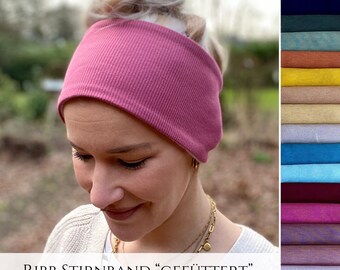 2-farbiges RIBB gerades Fleece Stirnband in 23 Farben, warmes Herbst- Winter Stirnband, Unisex für Frauen und Männer, kuschlig weich