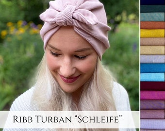 Schleifen RIBB Turban Mütze, Chemo Cap, Schlafmütze, Bündchen Mütze, Maßanfertigung, Alopezie Haarausfall, Anti Spliss, Kopftuch, Sonnenhut